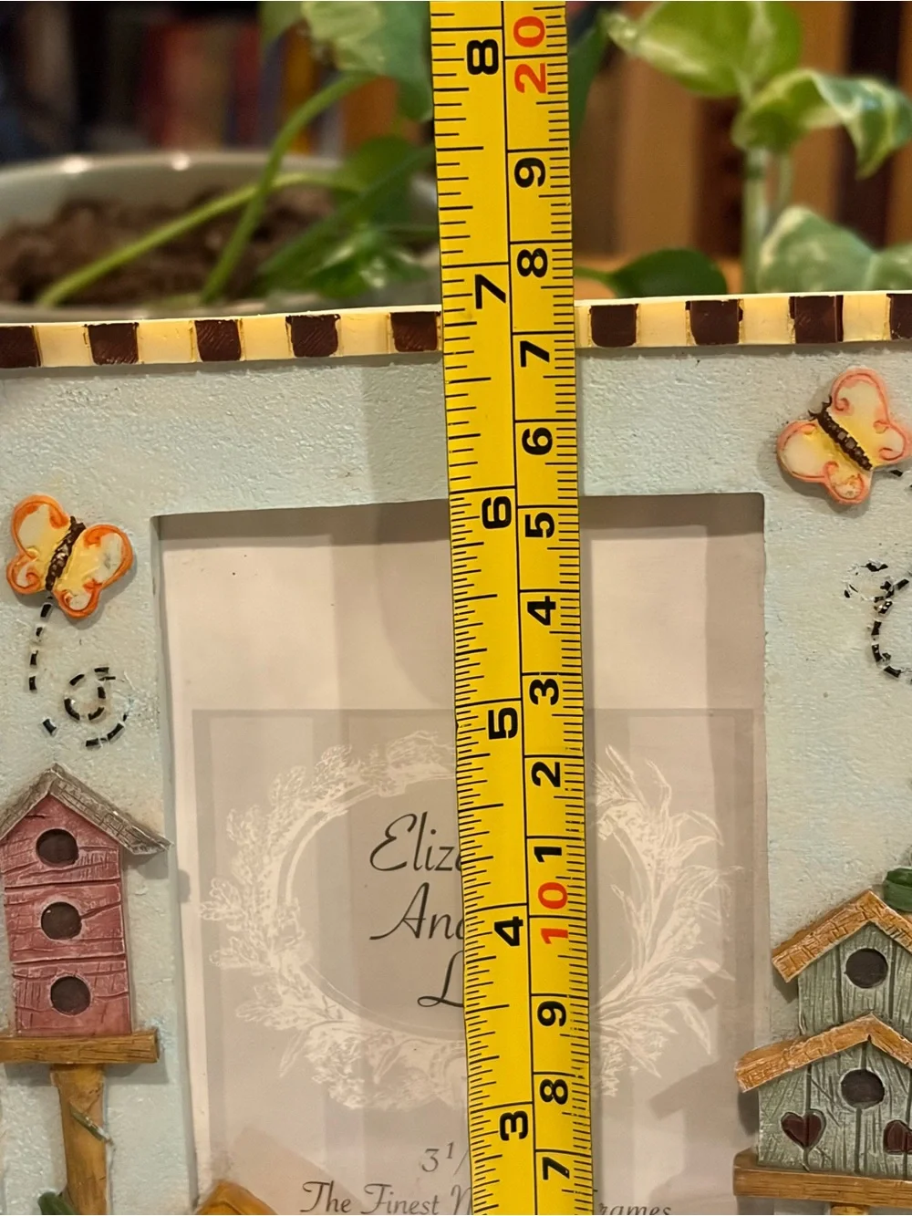Whimsical Cottagecore “Home Sweet Home” Blue 3D Resin Birdhouse Picture Frame